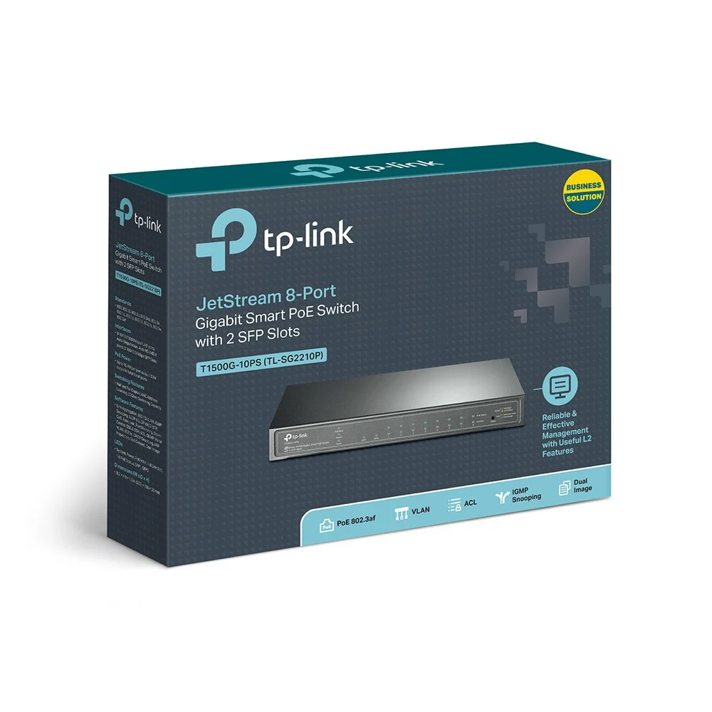 TP-Link Omada Access PoE+ Switch 8 Port (8 GE + 2 GE SFP Port) SG2210P